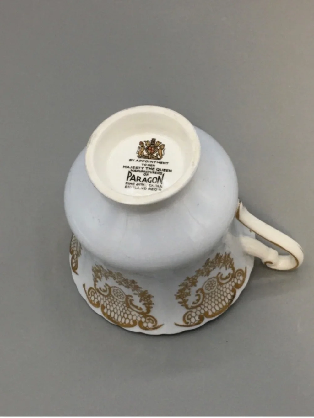 Paragon Bone China Tea Cup w/ Floral Interior Gold Trim England